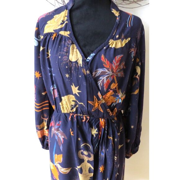 America & Beyond Dark Night Celestial Print Dress Medium NWOT - Picture 4 of 13